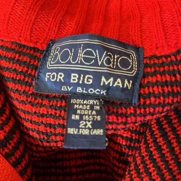 Sz2X Boulevard For Big Man By Block Sweater Jacket NWT - Picture 3 of 3